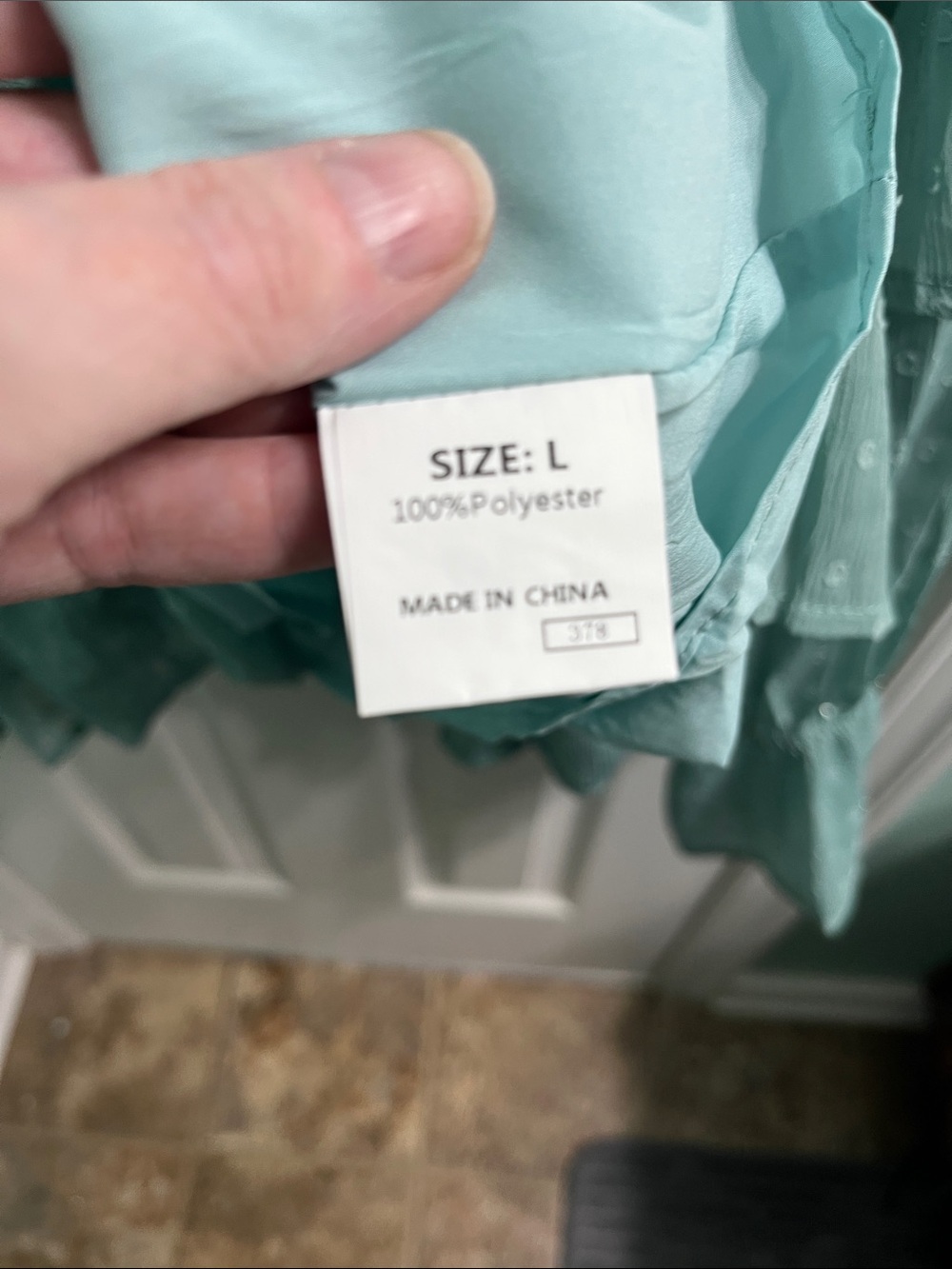 Simplee Apparel Aqua Colored Smocked Ruffle Peasant Blouse - Picture 3 of 5